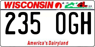 WI license plate 235OGH