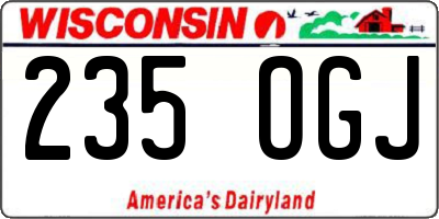 WI license plate 235OGJ