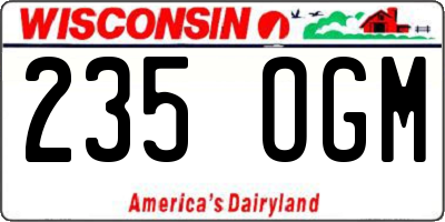 WI license plate 235OGM