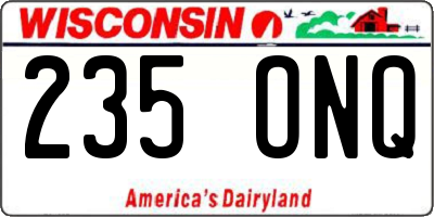 WI license plate 235ONQ