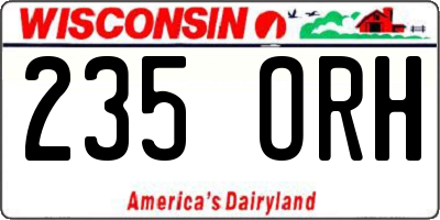 WI license plate 235ORH