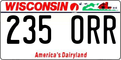 WI license plate 235ORR
