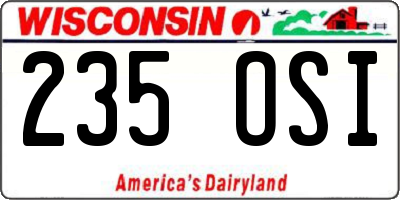 WI license plate 235OSI