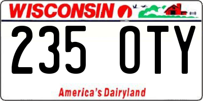 WI license plate 235OTY
