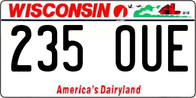 WI license plate 235OUE