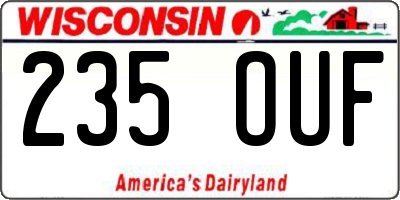 WI license plate 235OUF