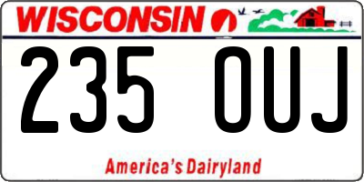 WI license plate 235OUJ