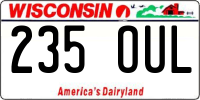 WI license plate 235OUL