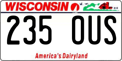 WI license plate 235OUS