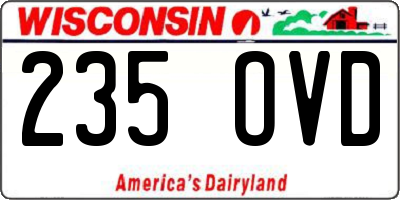 WI license plate 235OVD