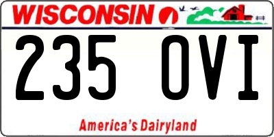 WI license plate 235OVI