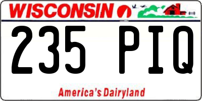 WI license plate 235PIQ