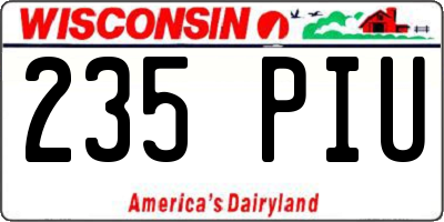 WI license plate 235PIU
