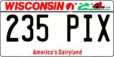 WI license plate 235PIX