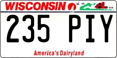 WI license plate 235PIY
