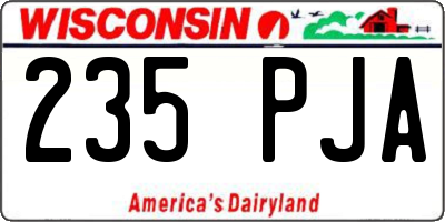 WI license plate 235PJA