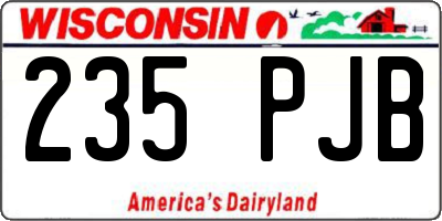 WI license plate 235PJB