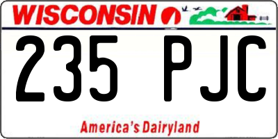 WI license plate 235PJC