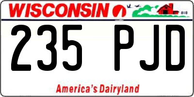 WI license plate 235PJD