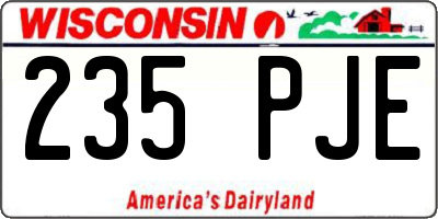 WI license plate 235PJE