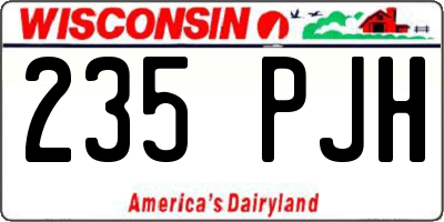WI license plate 235PJH