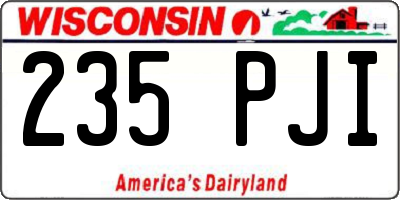 WI license plate 235PJI