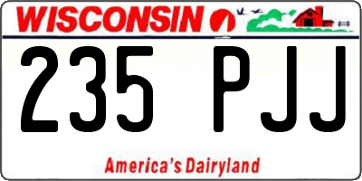 WI license plate 235PJJ