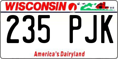 WI license plate 235PJK