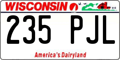 WI license plate 235PJL