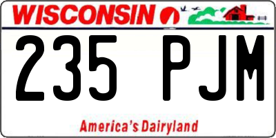 WI license plate 235PJM