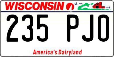 WI license plate 235PJO