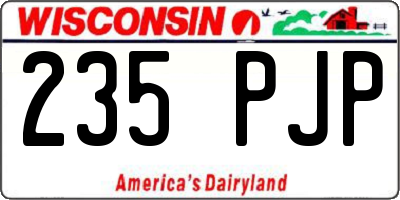 WI license plate 235PJP
