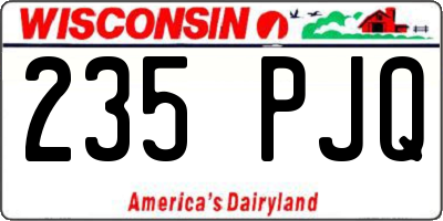 WI license plate 235PJQ