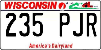 WI license plate 235PJR