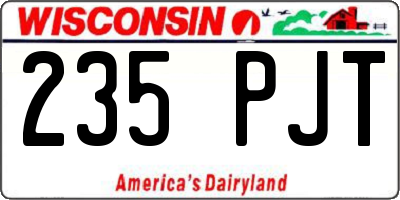 WI license plate 235PJT