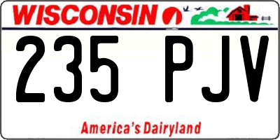 WI license plate 235PJV