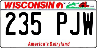 WI license plate 235PJW