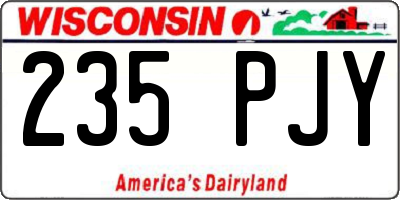 WI license plate 235PJY