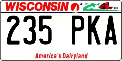 WI license plate 235PKA