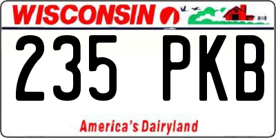 WI license plate 235PKB