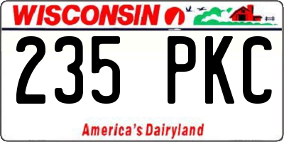 WI license plate 235PKC