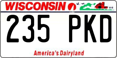 WI license plate 235PKD