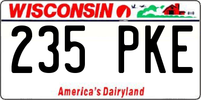 WI license plate 235PKE