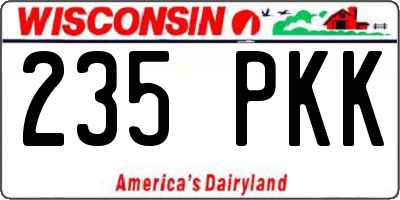 WI license plate 235PKK