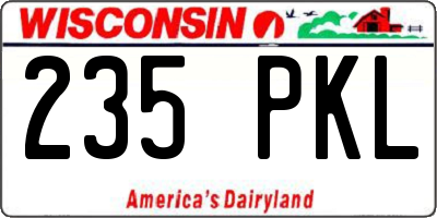 WI license plate 235PKL