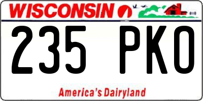WI license plate 235PKO