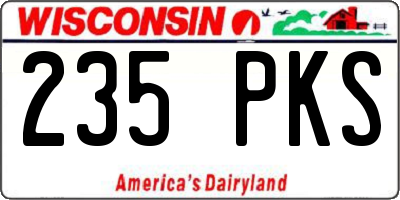 WI license plate 235PKS