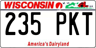 WI license plate 235PKT