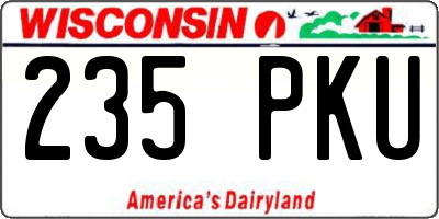 WI license plate 235PKU