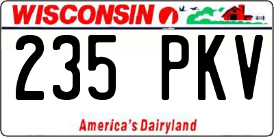 WI license plate 235PKV